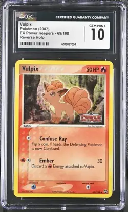 CGC 10 VULPIX REVERSE HOLO FOIL 69 EX POWER KEEPERS POKEMON GEM MINT - Image 1