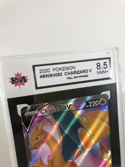 KSA 8.5 Charizard V Promo SWSH050 Pokemon Near Mint / M+ PSA BGS Full Art Promo - Image 3
