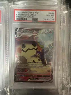 2022 POKEMON SWORD & SHIELD BRILLIANT STARS #TG17 FULL ART/MIMIKYU VMAX PSA 10 - Image 1
