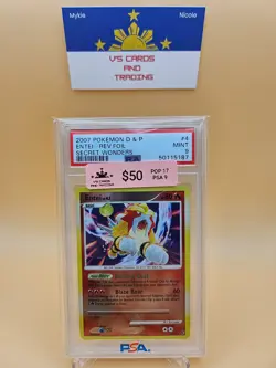 2007 Pokemon Entei Reverse Foil Secret Wonders #4 PSA 9 - Image 1