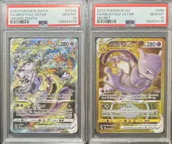 SEQUENTIAL PSA 10 MEWTWO VSTAR GG44 CROWN ZENITH & 086 POKEMON GO GEM MINT - Image 1