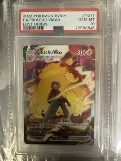 PSA 10 PIKACHU VMAX #TG17 FULL ART 2022 POKEMON SWORD & SHIELD LOST ORIGIN - Image 1