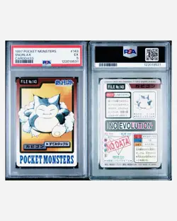 PSA 5 Pokemon Snorlax Pocket Monsters Carddass Bandai 1997 Japanese Vintage - Image 1