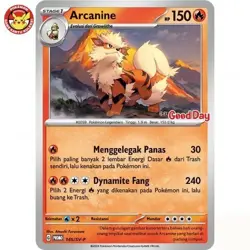 Arcanine Promo 145/SV-P Good Day Promo Stamp Pokemon TCG Indonesia - Image 1