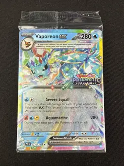 Vaporeon 2025 Pokemon PRE EN Prismatic Evolutions #023 ex Sealed Packs - Image 1