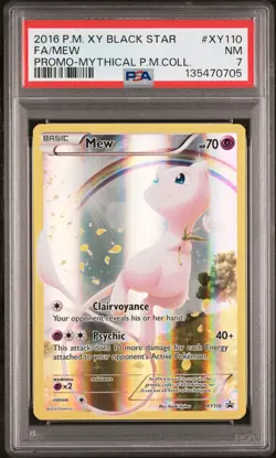 2016 POKEMON XY BLACK STAR PROMO MYTHICAL POKEMON COLLECTION FULL ART/MEW PSA 7 - Image 1