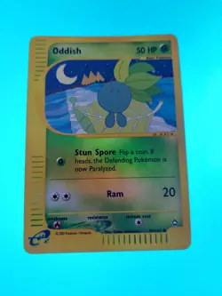 REVERSE HOLO Oddish 097/147 Aquapolis Common 50 HP English 2002 Pokemon TCG - Image 1