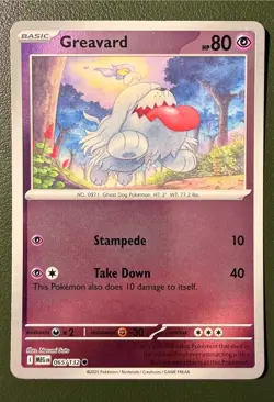 Pokemon TCG Greavard 65/132 Mega Evolution ME1 Reverse Holo NM - Image 1