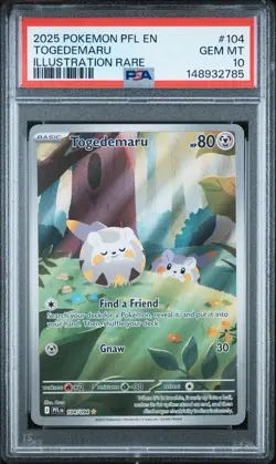 2025 POKEMON PFL EN-PHANTASMAL FLAMES ILLUSTRATION RARE #104 TOGEDEMARU PSA 10 - Image 1