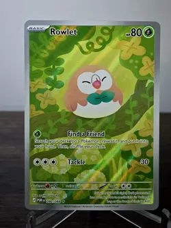 Pokemon Rowlet Illustration Rare Full Art Near Mint Perfect Order 090/088 - Image 1