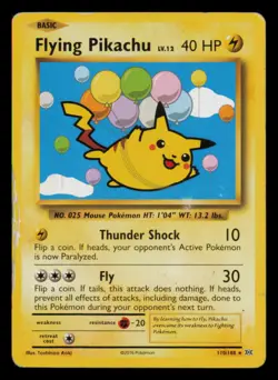 Flying Pikachu 110/108 Secret Rare Evolutions Pokemon Damaged - Image 1