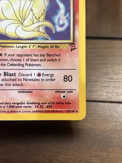 Pokemon TCG Ninetales 13/130 Base Set 2 Holo Rare Vintage Old School WOTC Wizard - Image 4