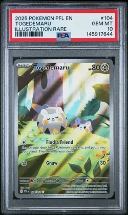 2025 POKEMON PFL EN-PHANTASMAL FLAMES ILLUSTRATION RARE #104 TOGEDEMARU PSA 10 - Image 1
