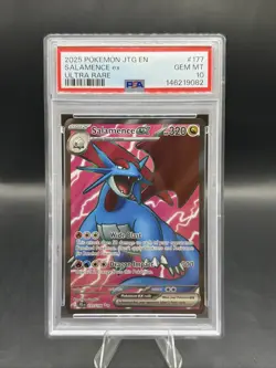 2025 POKEMON JTG EN-JOURNEY TOGETHER ULTRA RARE #177 SALAMENCE EX PSA 10 - Image 1