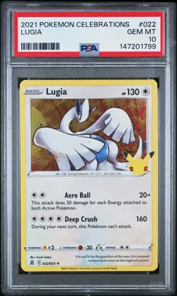 PSA 10 - 2021 POKEMON CELEBRATIONS 022 LUGIA - Image 1