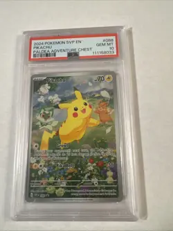 2024 Pokemon SVP EN Black Star Promo Pikachu #088 Paldea Adventure Chest PSA 10 - Image 1