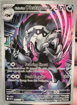 Pokemon Galarian Obstagoon 245/217 Ascended Heroes Illustration Rare NM - Image 1