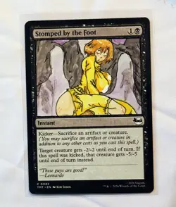 Stomped by the Foot X4 Altered Art Hand Painted MTG Magic the Gathering Anime - Image 1
