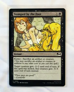 Stomped by the Foot X4 Altered Art Hand Painted MTG Magic the Gathering Anime - Image 4