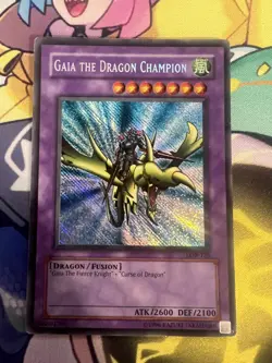 Gaia The Dragon Champion Secret LOB-125 MISPRINT Wrong Foil Heavy Pl Yugioh TCG - Image 1