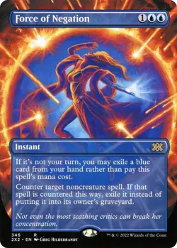 NON-FOIL Force of Negation #346 BORDERLESS - Double Masters 2022 (2X2) - Image 1