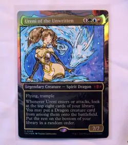 Ureni of the Unwritten Altered Art Hand Painted MTG Magic the Gathering Dragon - Image 1