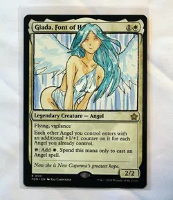 Giada, Font of Hope Altered Art Hand Painted MTG Magic the Gathering Anime Girl - Image 1