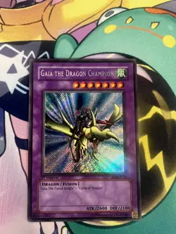 Gaia The Dragon Champion Secret Rare LOB-A125 Light Play 1st Edition Yugioh TCG - Image 1