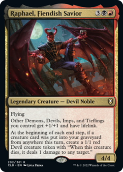 x1 Raphael, Fiendish Savior R MTG Commander Legends: Battle for Baldur's Gate M/ - Image 1