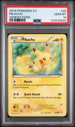 2016 POKEMON XY GENERATIONS #26 PIKACHU PSA 10 - Image 1