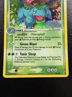 Pokemon Card - Venusaur Crystal Guardians 28/100 Rare Reverse Holo Stamped MP - Image 3