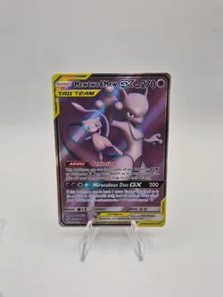 Pokemon TCG Mewtwo & Mew GX 222/236 Sun & Moon Unified Minds Ultra Rare Holo - Image 1