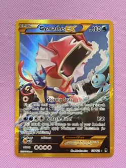 Pokemon TCG Gyarados EX 123/122 XY Breakpoint Gold Secret Rare Holo Crease - Image 1