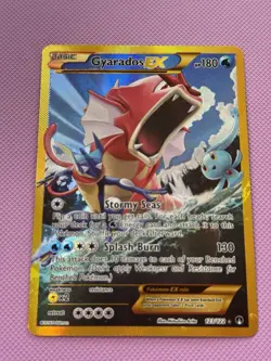 Pokemon TCG Gyarados EX 123/122 XY Breakpoint Gold Secret Rare Holo Crease - Image 2
