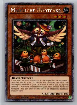 Platinum Secret Rare Madolche Hootcake RA04-EN206 NM 1st Ed. Yugioh Stampede - Image 1