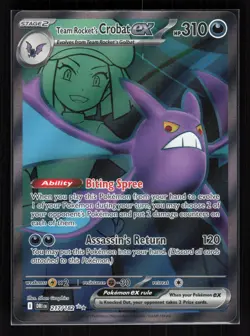 Team Rocket's Crobat ex Holo Ultra Rare Pokemon SV10: Destined Rivals 217/182 LP - Image 1