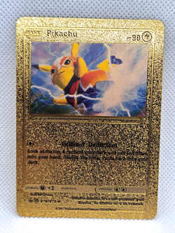 Pokemon gold foil Pikachu card fanart - Image 1