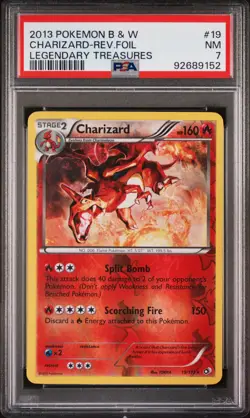 Charizard Reverse Holo 19/113 Legendary Treasures Pokemon PSA 7 - Image 1