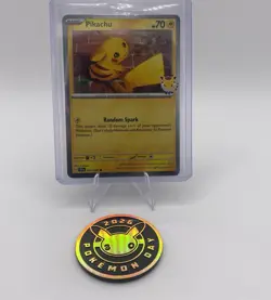 Pikachu (30thPokemon Day 2026) 051/162 Pokemon TCG Card ( Holo) NM + Coin - Image 1