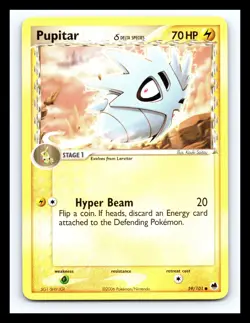 💥 PUPITAR Pokemon TCG 2006 (Dragon Frontiers ) Non Holo Vintage Card # 59/101 - Image 1