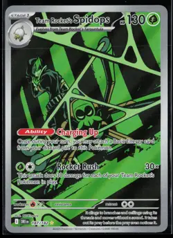 Team Rocket's Spidops 187/182 Illustration Rare Destined Rivals Pokemon NM - Image 1