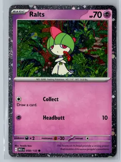 Pokemon TCG Mega Evolutions Ralts Cosmos Holo #58/132 - Image 1