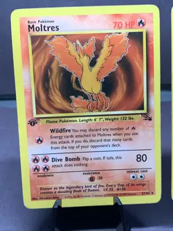 Pokemon TCG 1st Edition Moltres 27/62 Fossil Set Non Holo Rare WOTC VTG 1999 - Image 2