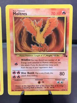 Pokemon TCG 1st Edition Moltres 27/62 Fossil Set Non Holo Rare WOTC VTG 1999 - Image 4
