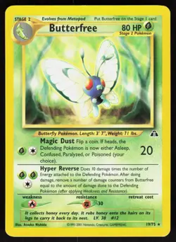 Butterfree 19/75 Neo Discovery Unlimited Pokemon Card LP - Image 1