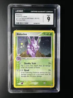 2004 Pokemon EX Fire Red & Leaf Green Nidorino 241/112 Reverse Holo CGC 9 MINT - Image 1
