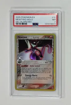 2005 Pokemon EX Mewtwo Holo Delta Species PSA 7 12/113 - Image 1