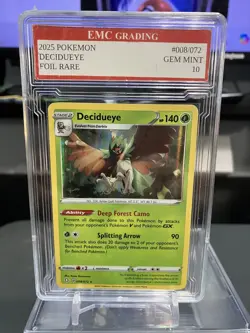 DECIDUEYE 2025 HOLO FOIL #008/072 RARE Pokemon Card GRADED 10 TCG CCG - Image 1
