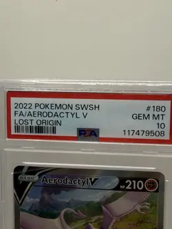 Pokemon TCG 2022 Aerodactyl V 180/196 Lost Origin Full Art Holo PSA 10 - Image 2