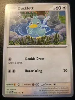 Ducklett 139/167 Common Scarlet & Violet: Twilight Masquerade Pokemon TCG - Image 1